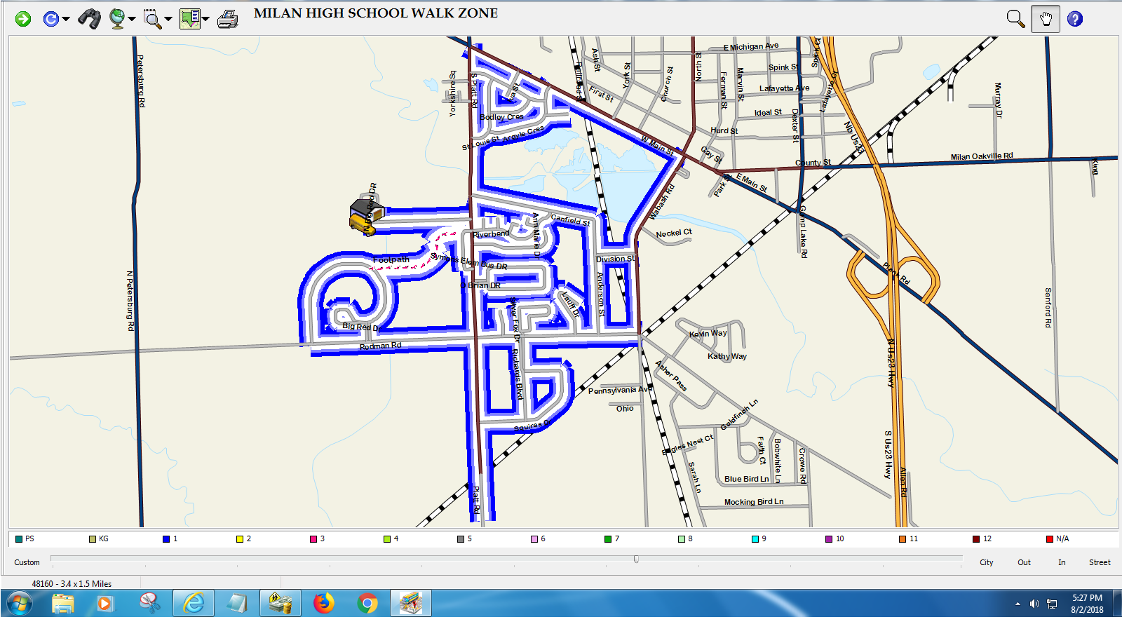 Milan High School Walk Zone 